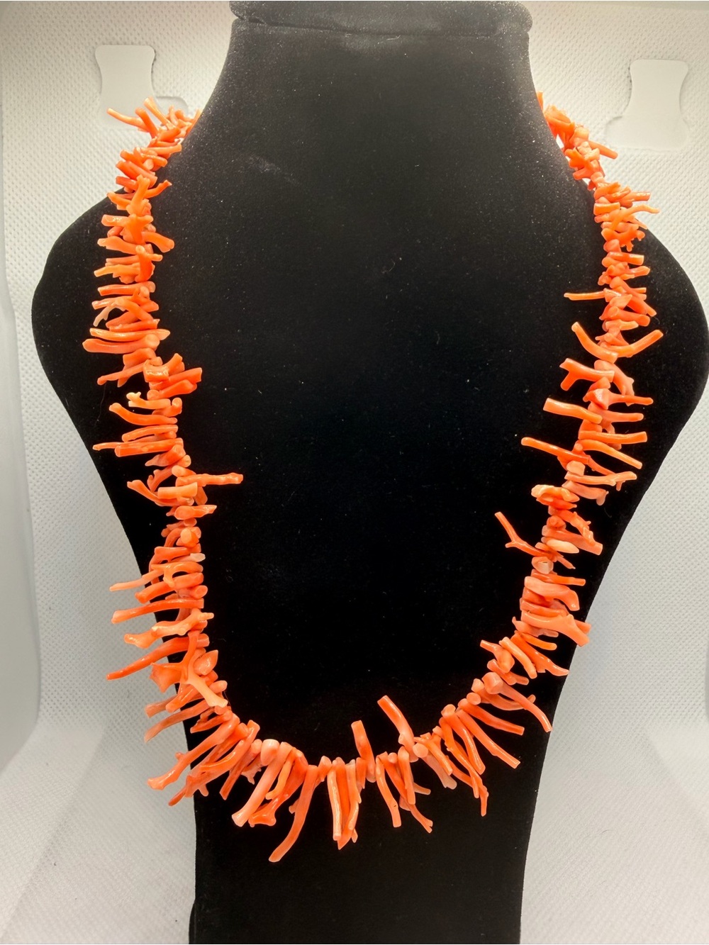 Vintage Genuine Coral Branch Stick Necklace Honolulu Hawaii with Box